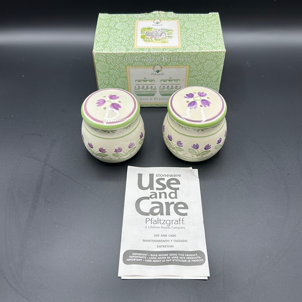 Pfaltzgraff Salt & Pepper Set The Circle of Kindness. 2007. Model # 4380500